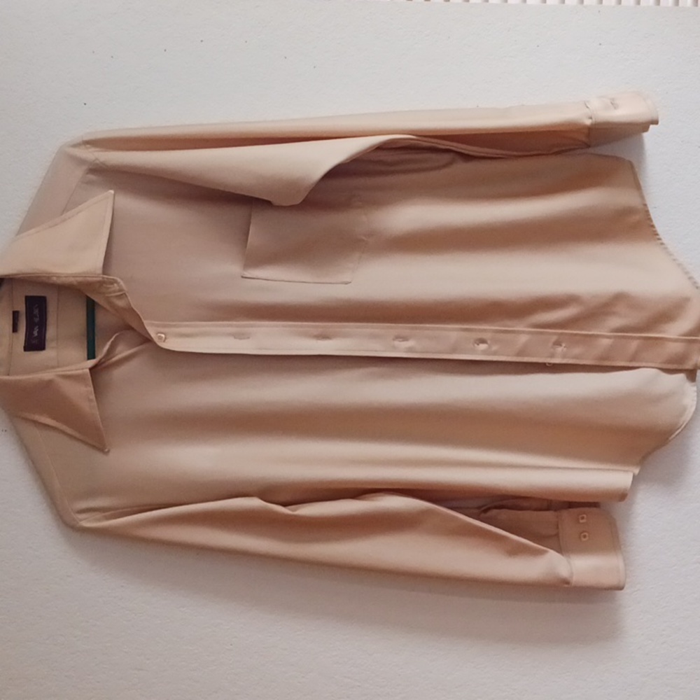 Vintage 70s Van Heusen nylon button down retro shirt - Picture 2 of 11
